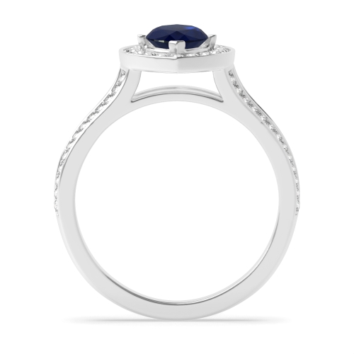 4 Prong Marquise Split band Blue Sapphire Engagement Rings