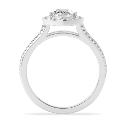 4 Prong Marquise Split Band Halo Engagement Ring