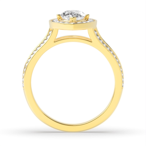 4 Prong Marquise Yellow Gold Split band Engagement Rings