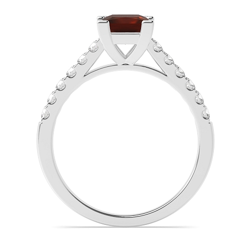 4 Prong Princess Corner claws cathederal set Garnet Engagement Rings