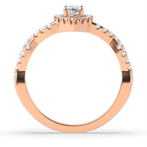 4 Prong Rose Gold Crossing shank Vintage Wedding Engagement Rings