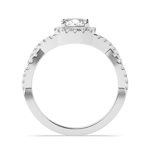Cushion Crossing shank Halo Engagement Rings
