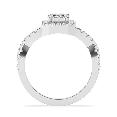 Emerald Crossing shank Engagement Rings