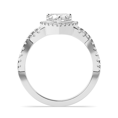 Prong Heart Crossing shank Engagement Rings