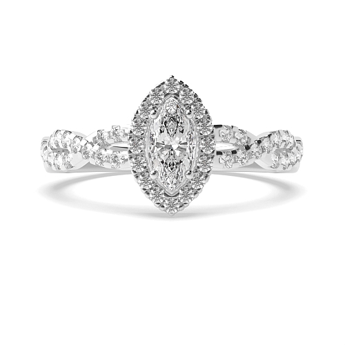 Platinum Crossing shank Engagement Rings