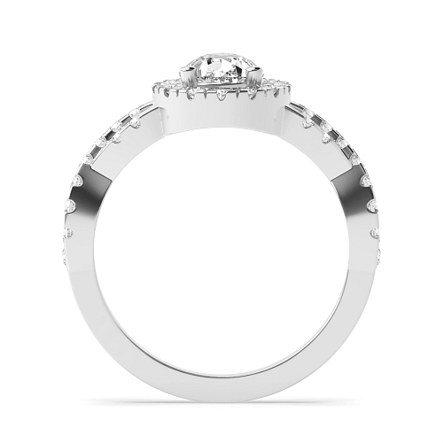 Prong Pear Crossing shank Engagement Rings