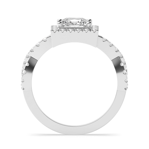 Princess Crossing shank Engagement Rings