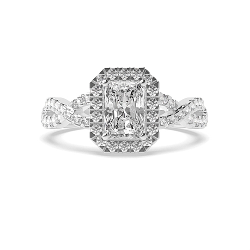 Radiant Crossing shank Engagement Rings
