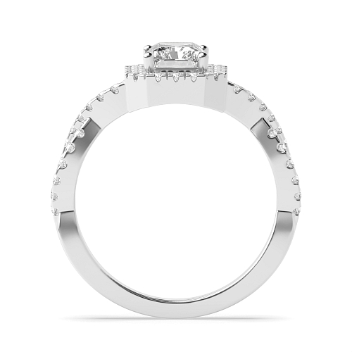 Radiant Crossing shank Engagement Rings