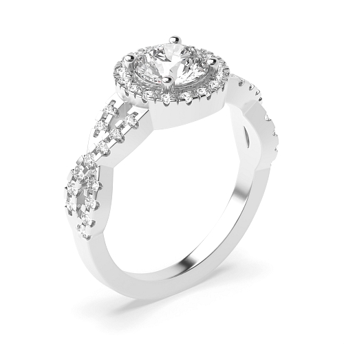 Round Crossing shank Engagement Rings