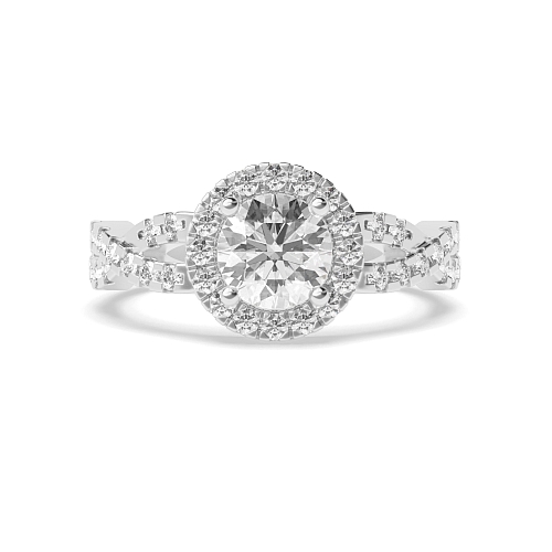 Round Crossing shank Engagement Rings