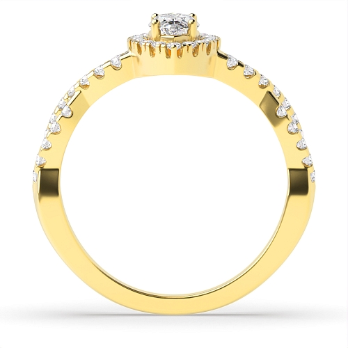 Yellow Gold Crossing shank Engagement Rings