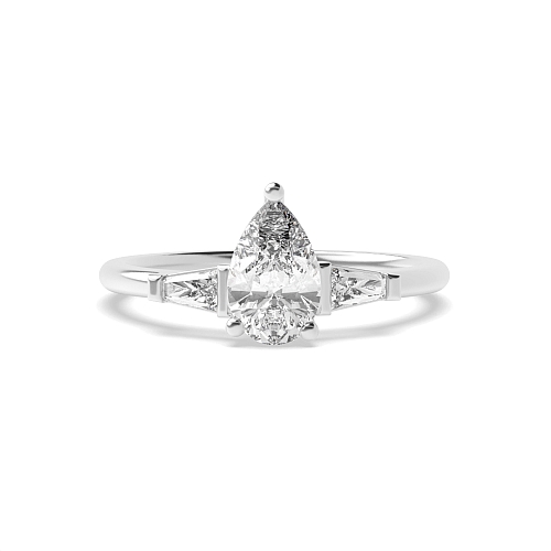 Prong Pear Tapered on side Engagement Rings