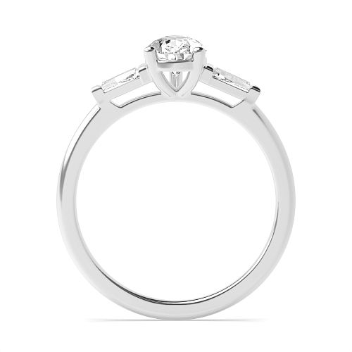 Prong Pear Tapered on side Engagement Rings