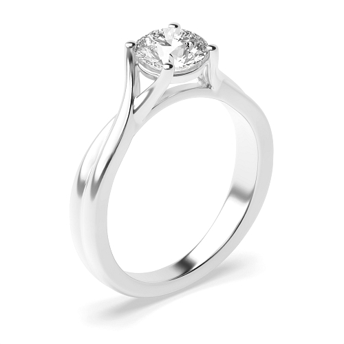 1 carat  Round Split shoulder Crossover Engagement Rings