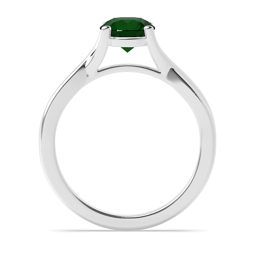 Round Split shoulder Crossover Emerald Unusual Engagement Rings