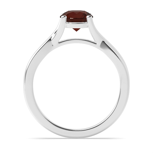 Round Split shoulder Crossover Garnet Engagement Rings