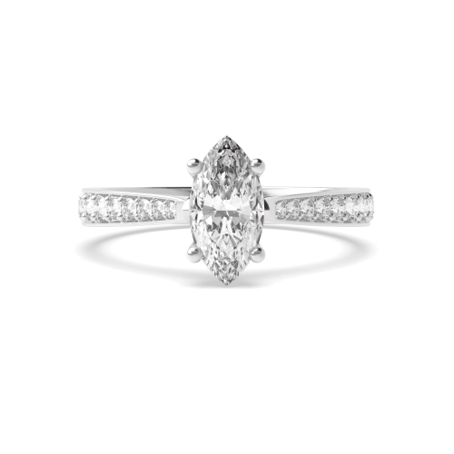 Marquise Side Stone Engagement Ring
