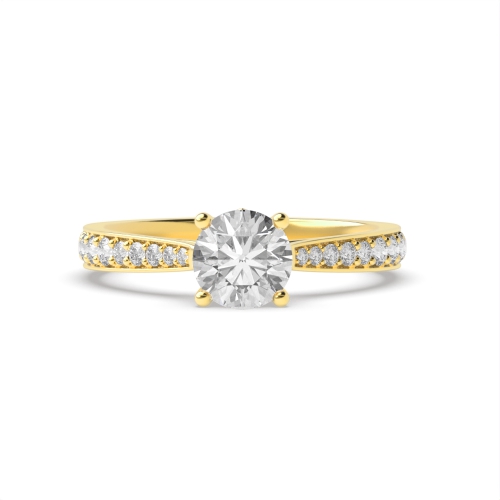 Yellow Gold Side Stone Engagement Ring
