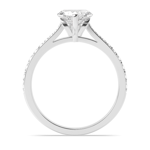 Prong Heart Tappered shoulder set Engagement Rings