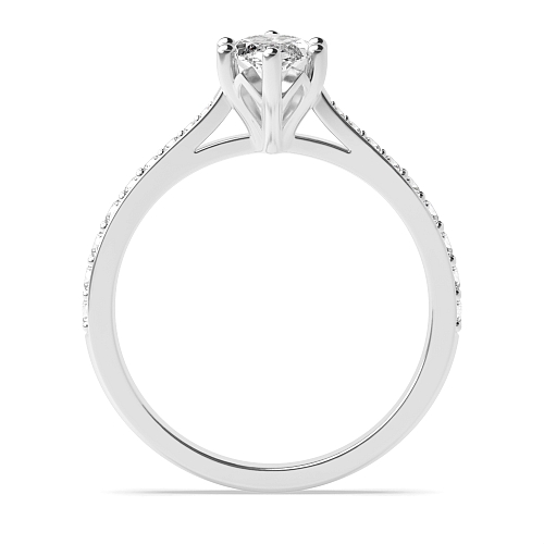 4 Prong Marquise Tappered shoulder set Engagement Rings