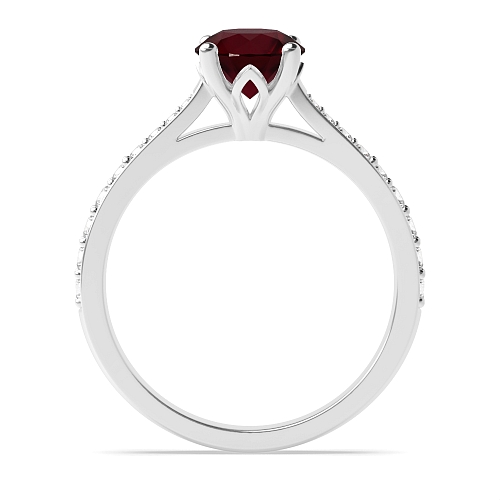 4 Prong Tappered shoulder set Ruby Engagement Rings