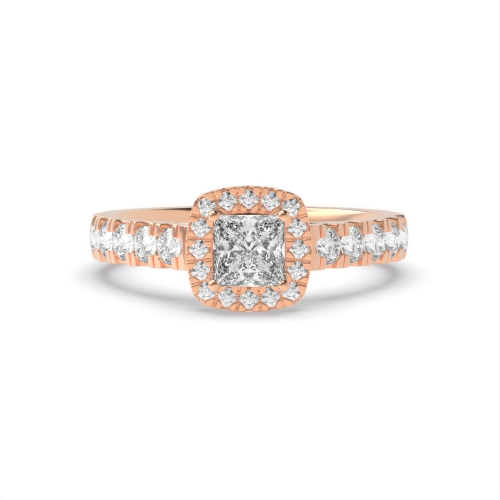 4 Prong Princess Rose Gold Thick shank Engagement Rings