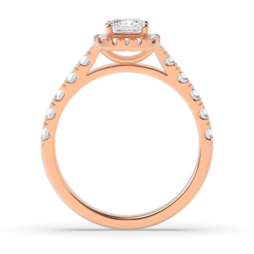 4 Prong Princess Rose Gold Thick shank Engagement Rings