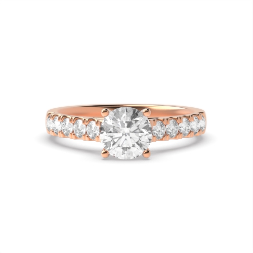 4 Prong Round Rose Gold Crossover open Engagement Rings