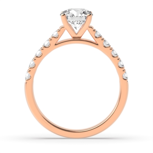 4 Prong Round Rose Gold Crossover open Engagement Rings