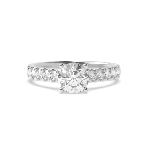 4 Prong Round Crossover open Moissanite Engagement Rings