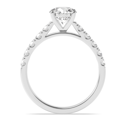4 Prong Round Crossover open Moissanite Engagement Rings