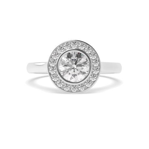 4 Prong Round Plain shoulder Side Stone Engagement Rings