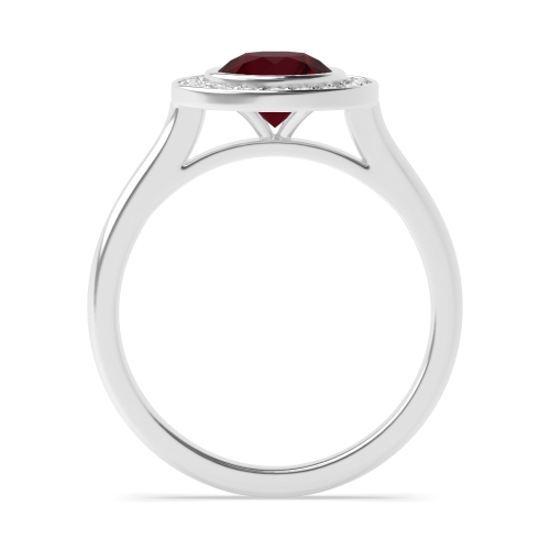4 Prong Round Plain shoulder Ruby Engagement Rings