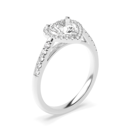 Prong Setting Heart Shape Classic Popular Halo Moissanite Engagement Rings