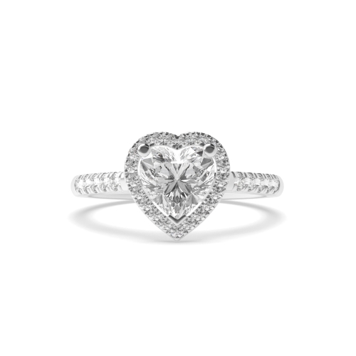 Prong Heart Delicate Side Stone Engagement Rings