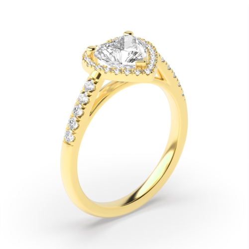 Prong Heart Yellow Gold Delicate Engagement Rings