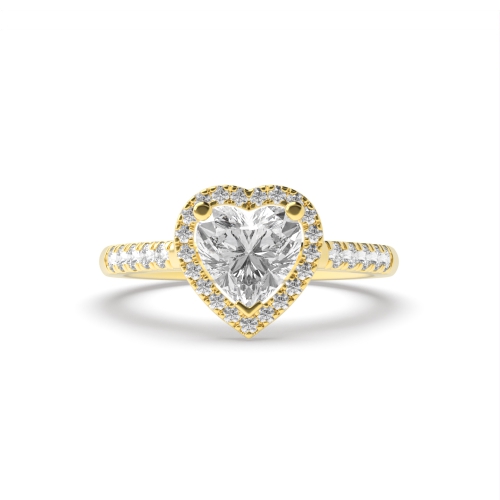 Prong Heart Yellow Gold Delicate Engagement Rings