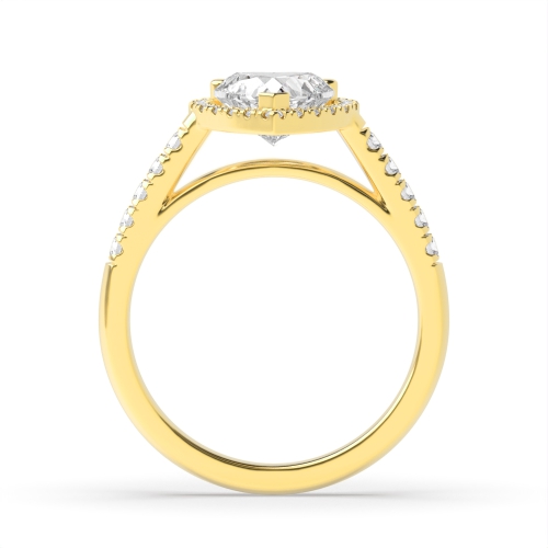 Prong Heart Yellow Gold Delicate Engagement Rings