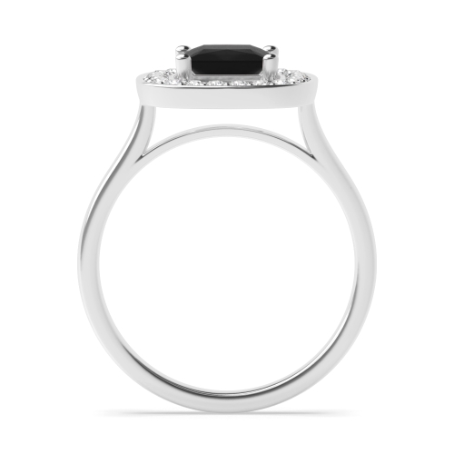 4 Prong Princess Smooth corner Black Diamond Engagement Rings