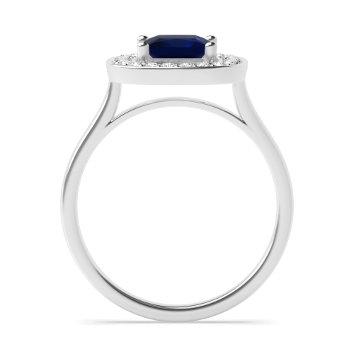 4 Prong Princess Smooth corner Blue Sapphire Engagement Rings
