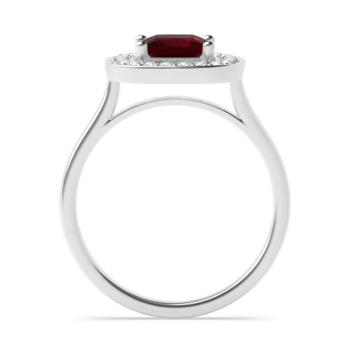 4 Prong Princess Smooth corner Ruby Engagement Rings