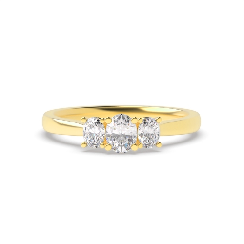 4 Prong Oval Yellow Gold High set delicate Engagement Rings