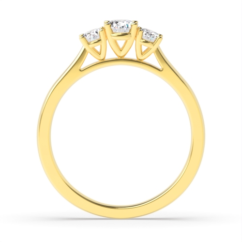 4 Prong Oval Yellow Gold High set delicate Engagement Rings