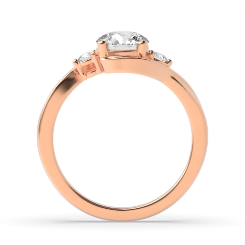 4 Prong Round Rose Gold Twist shank Engagement Rings