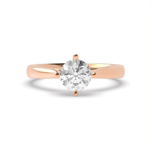 4 Prong Round Rose Gold Basket High Set Engagement Rings