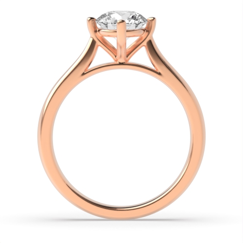 4 Prong Round Rose Gold Basket High Set Engagement Rings