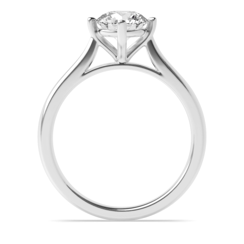 4 Prong Round Silver Basket High Set Engagement Rings