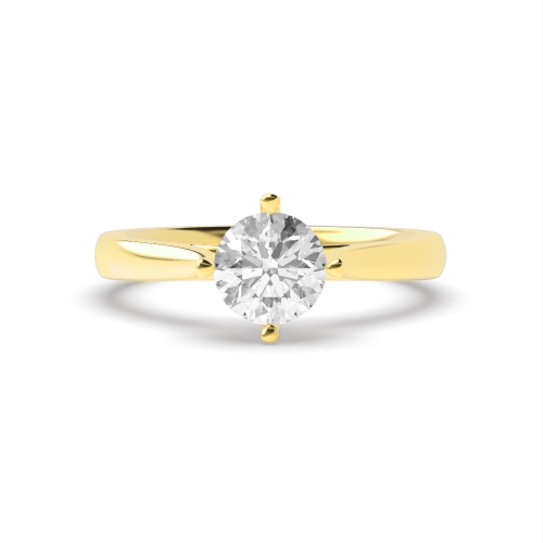 4 Prong Round Yellow Gold Basket High Set Engagement Rings