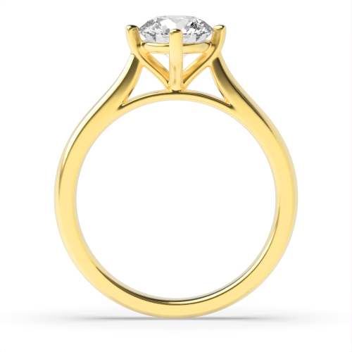 4 Prong Round Yellow Gold Basket High Set Engagement Rings